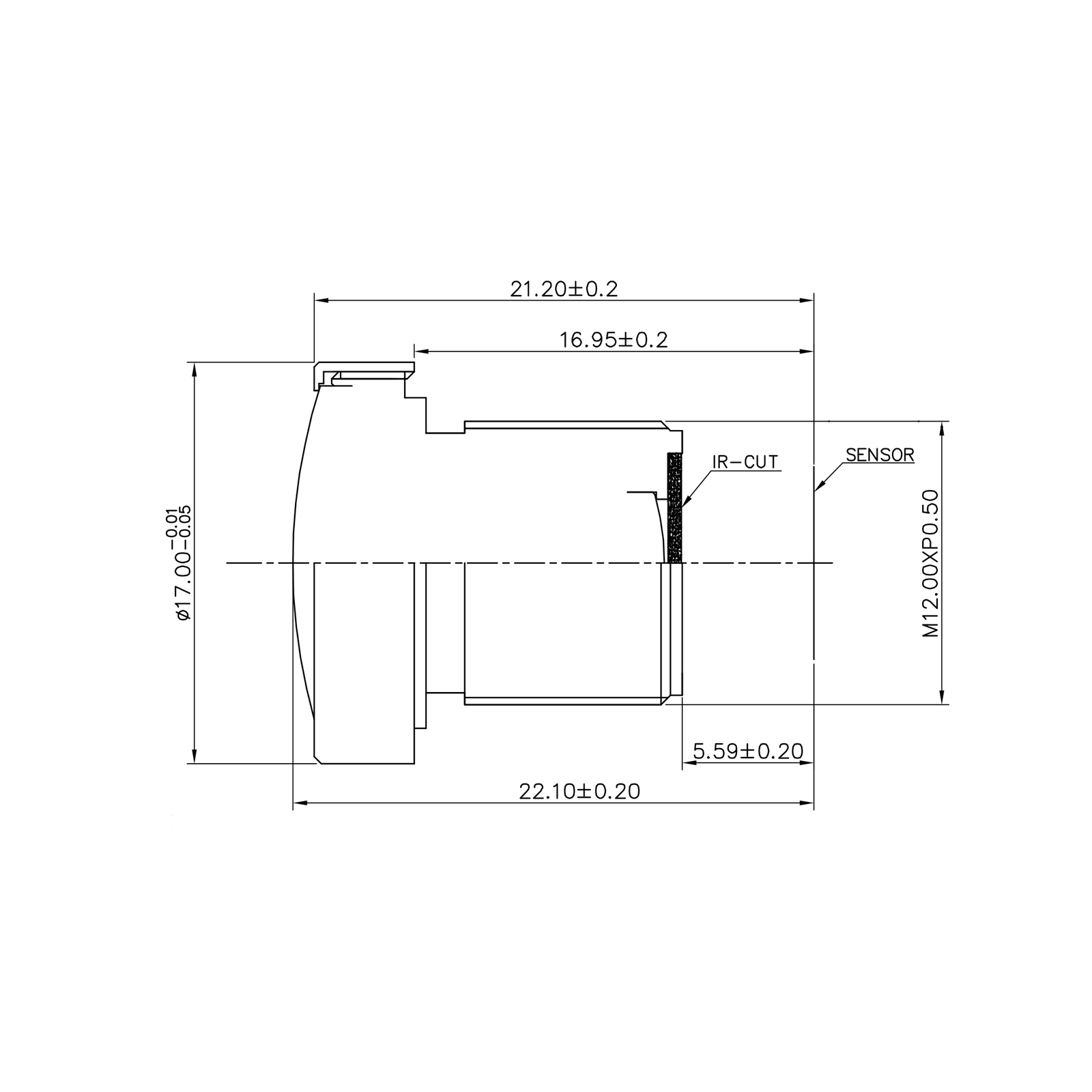 M12 Lens 1:2.3″ 13MP 2.75MM 154 Degree Wide Angle Camera Lens